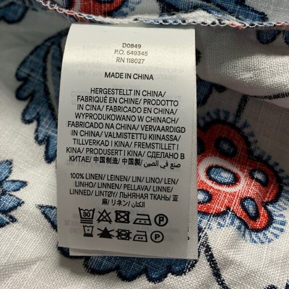 Boden 10P Petite NEW Eve Linen Midi Dress Ivory Floret Vine Prairie Floral - Picture 9 of 9